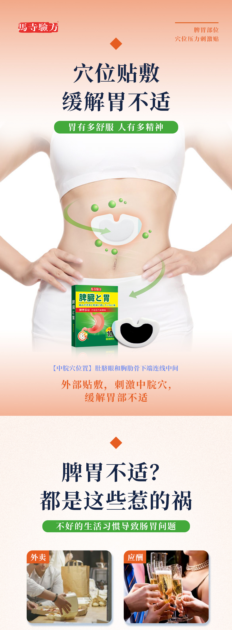 脾胃貼的正確貼法圖片，脾胃貼貼在哪個(gè)位置，兒童脾胃貼位置圖