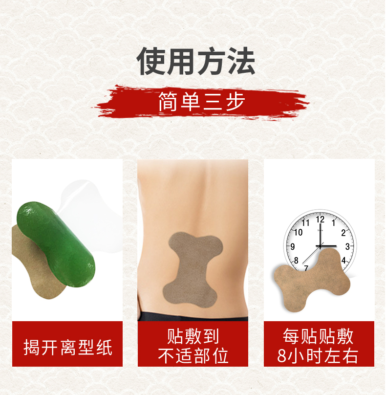 艾草腰椎貼怎么貼，使用說(shuō)明，艾腰貼的位置圖
